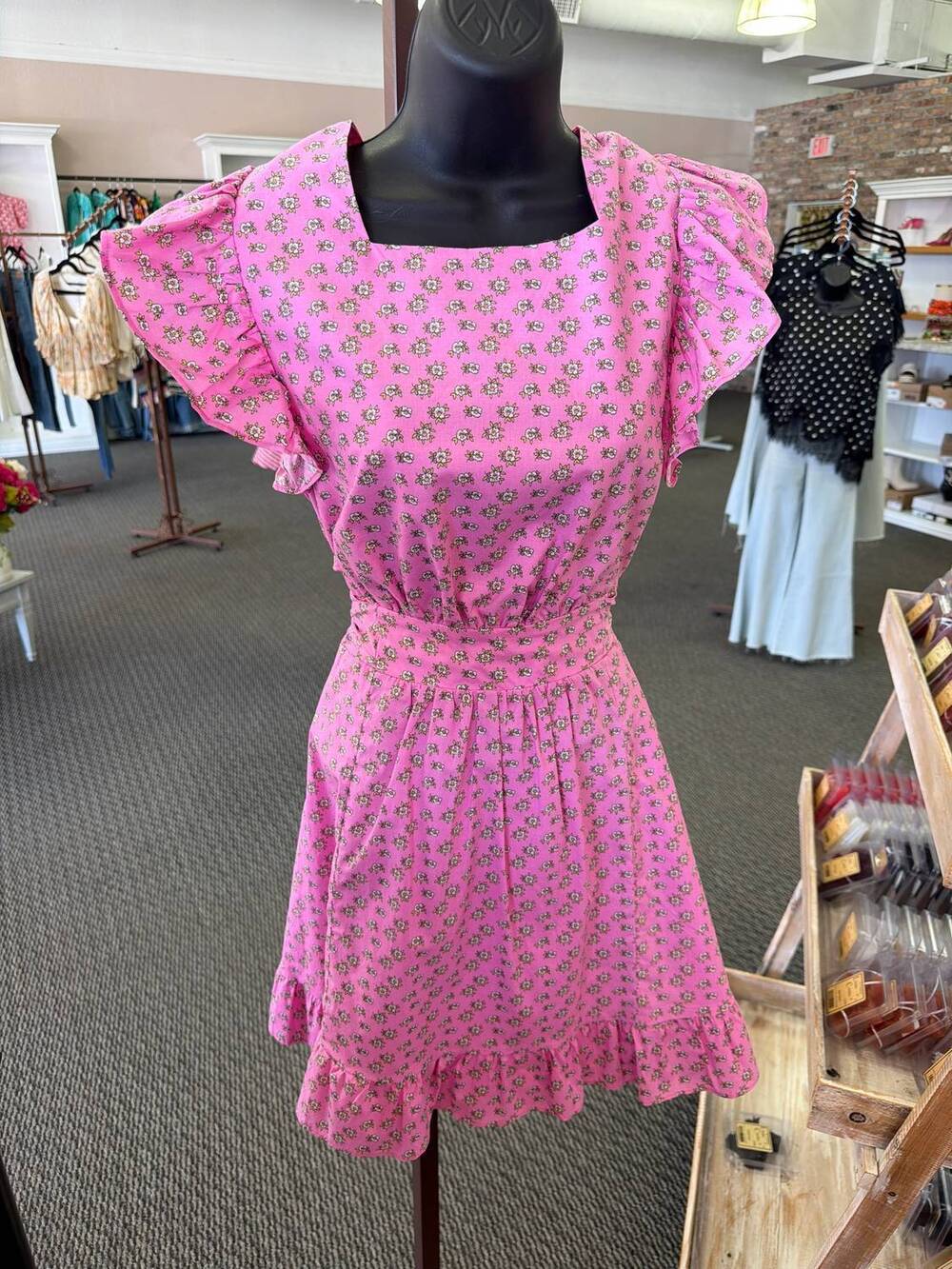 NEW AUREUM women's della floral dress in pink ditsy